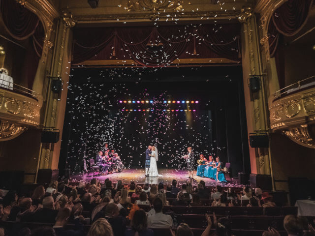 Couple getting married on Hippodrome stage