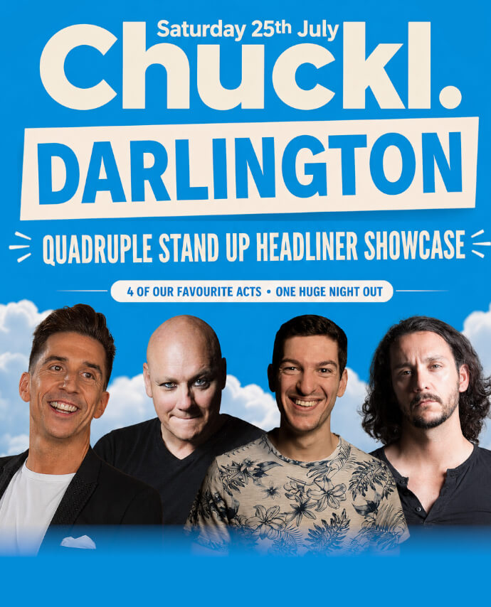 Chuckl. Darlington with headliner Russell Kane
